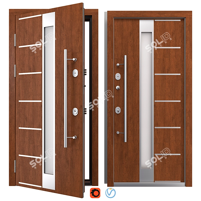 Nova_025 Aluminum Entry Door 3D model image 1