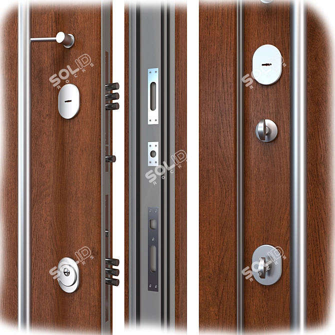 Nova_025 Aluminum Entry Door 3D model image 2