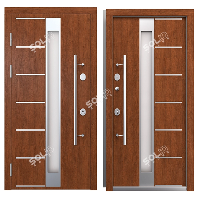 Nova_025 Aluminum Entry Door 3D model image 3