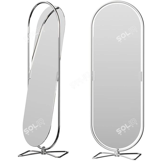 Rotating Full-Length Mirror Stand 3D model image 1