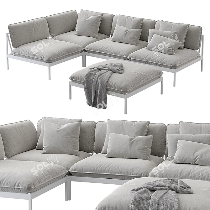 Nordic Elegance: Bonan Lounge Sofa 3D model image 6