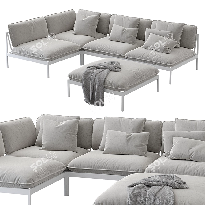 Nordic Elegance: Bonan Lounge Sofa 3D model image 7