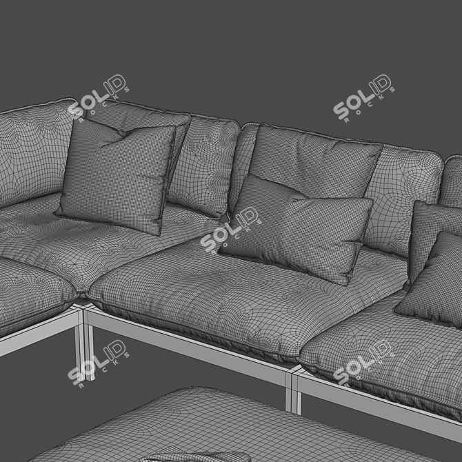 Nordic Elegance: Bonan Lounge Sofa 3D model image 10