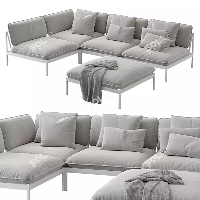 Nordic Elegance: Bonan Lounge Sofa 3D model image 12