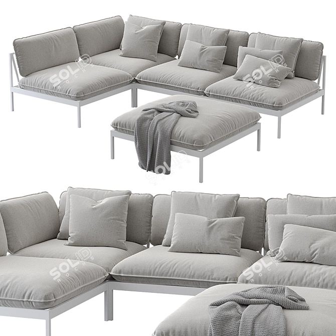 Nordic Elegance: Bonan Lounge Sofa 3D model image 16