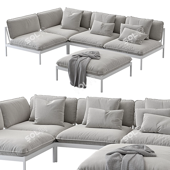Nordic Elegance: Bonan Lounge Sofa 3D model image 21