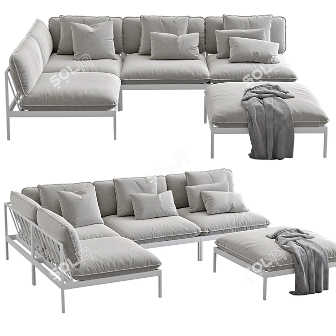 Nordic Elegance: Bonan Lounge Sofa 3D model image 23