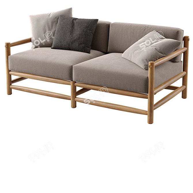 Nordic Elegance: Bonan Lounge Sofa 3D model image 25