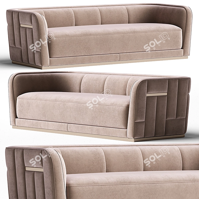 Stylish 4-Seater Phantom Sofa 3D model image 1
