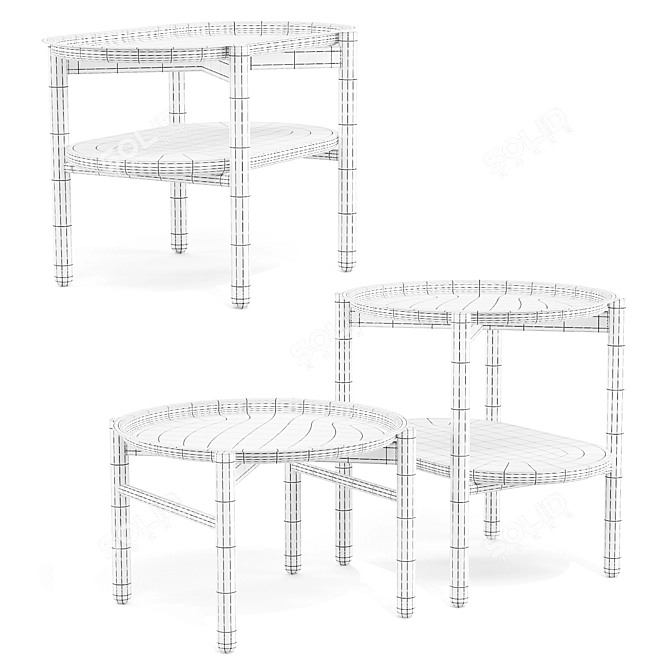 Hirundo Copper Accent Side Tables 3D model image 7