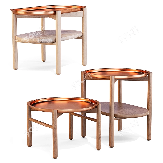Hirundo Copper Accent Side Tables 3D model image 8
