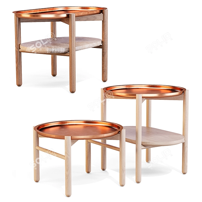 Hirundo Copper Accent Side Tables 3D model image 9