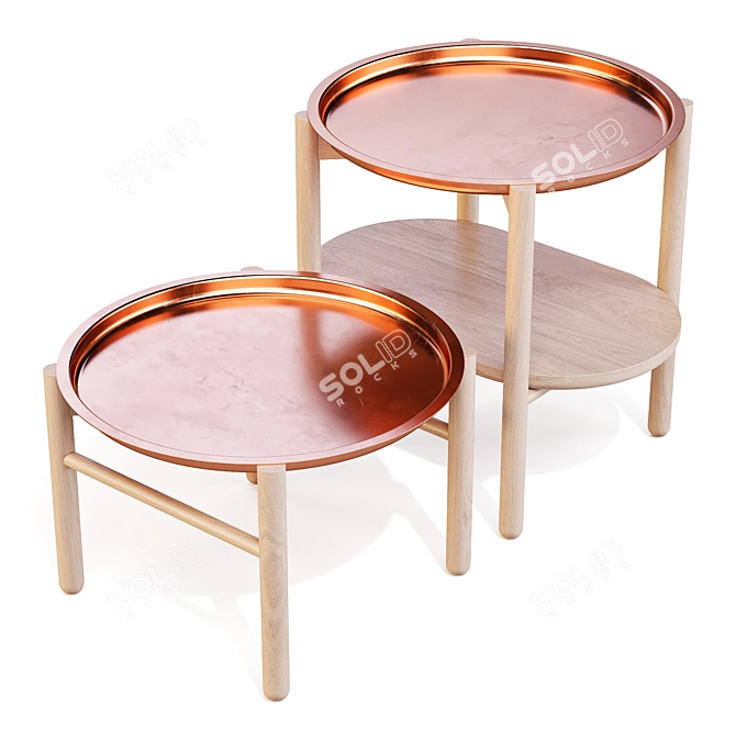 Hirundo Copper Accent Side Tables 3D model image 12