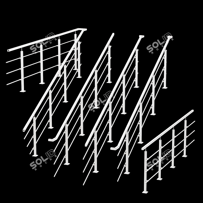 Stainless Steel Stair Railing Kit 3D model image 4