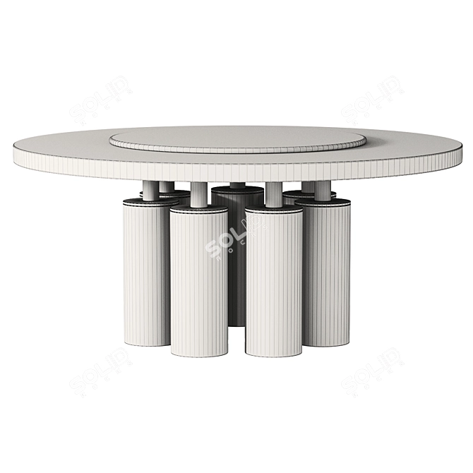 Movimento Mammuth Dining Table, Metal-Stone-Wood 3D model image 5
