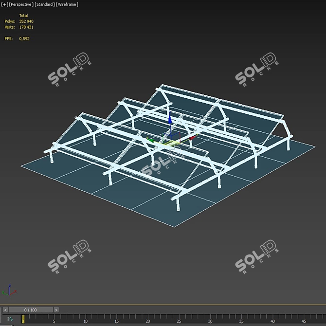 Solar Panels Kit on Metal Frame 3D model image 7