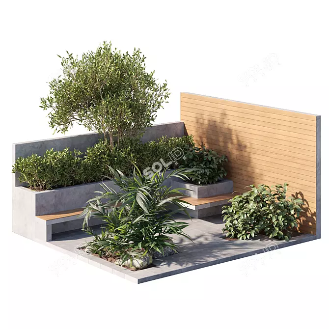 Outdoor Plant v01 Model Collection 3D model image 1