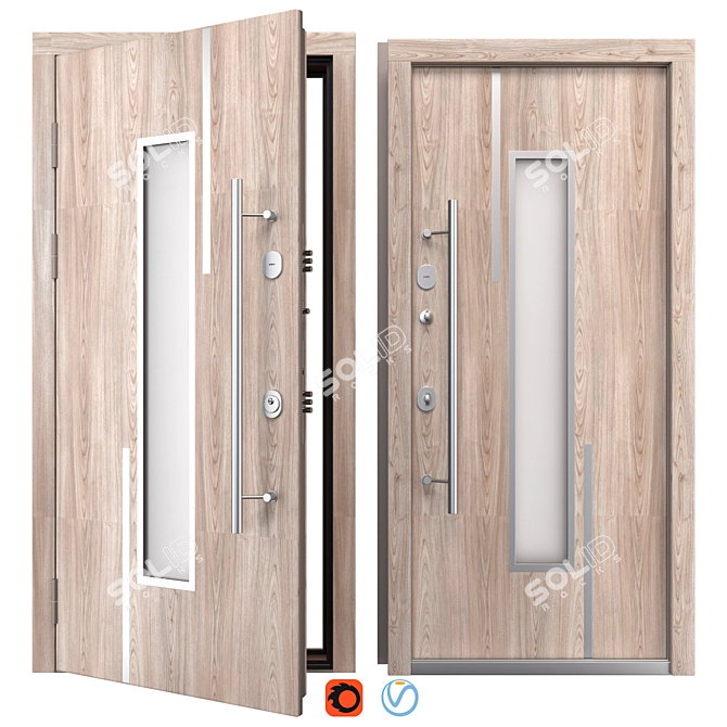 Aluminum Entry Door Nova_002 3D model image 1