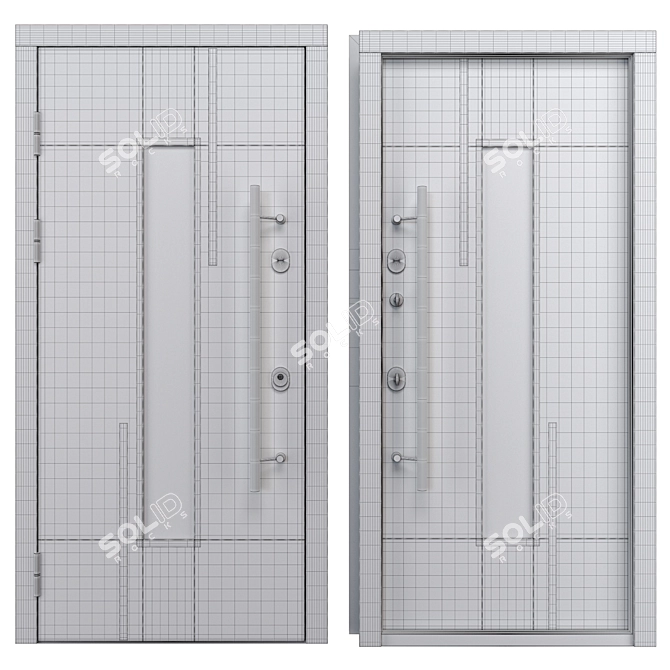 Aluminum Entry Door Nova_002 3D model image 4