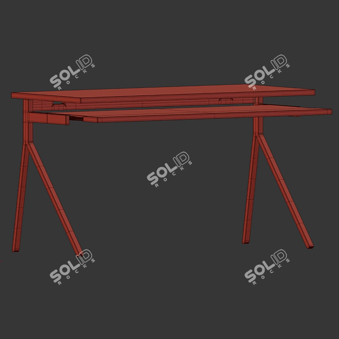 Modern Bludot Desk 51 Render 3D model image 4
