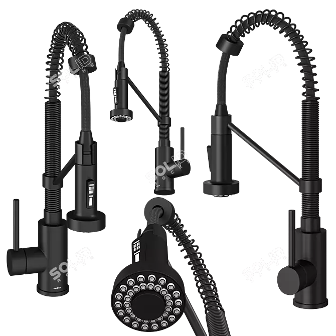 Kraus Matte Black Kitchen Faucet 3D model image 1