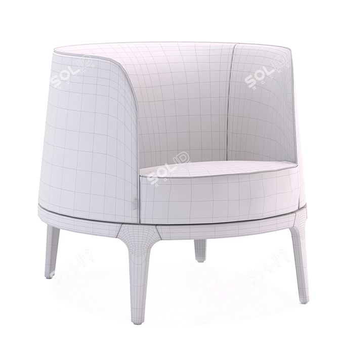 Ergonomic Lounge Chair with Style 3D model image 4