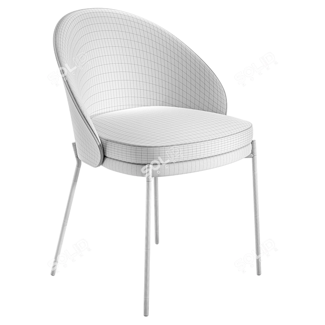 Eamy Light Grey Chair 3D model image 2