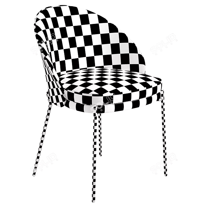 Eamy Light Grey Chair 3D model image 3