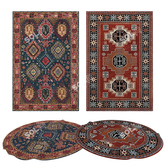 Variety of Dynamic 3D Rugs 3D model image 1