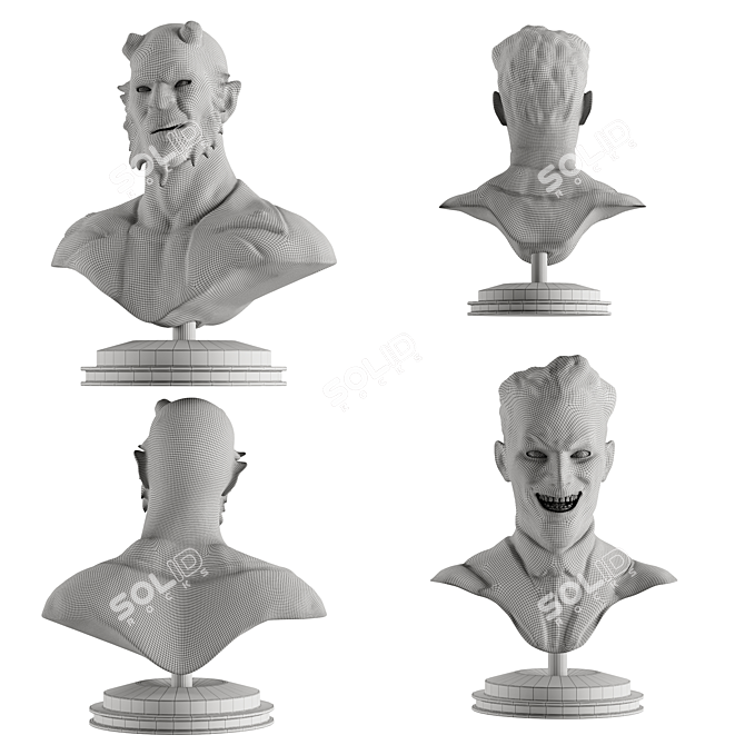 Hand-Carved Comic Character Sculptures 3D model image 4