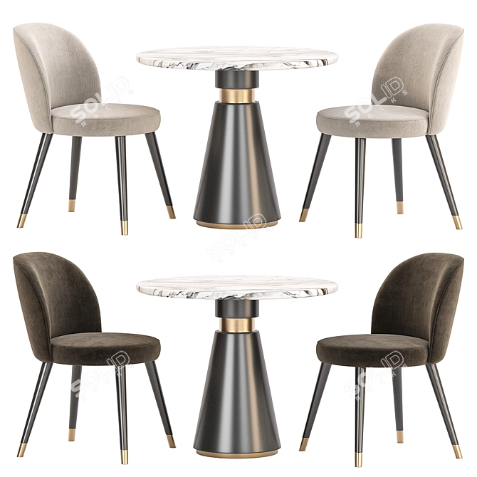 Modern Dining Set Furniture Collection 3D model image 1