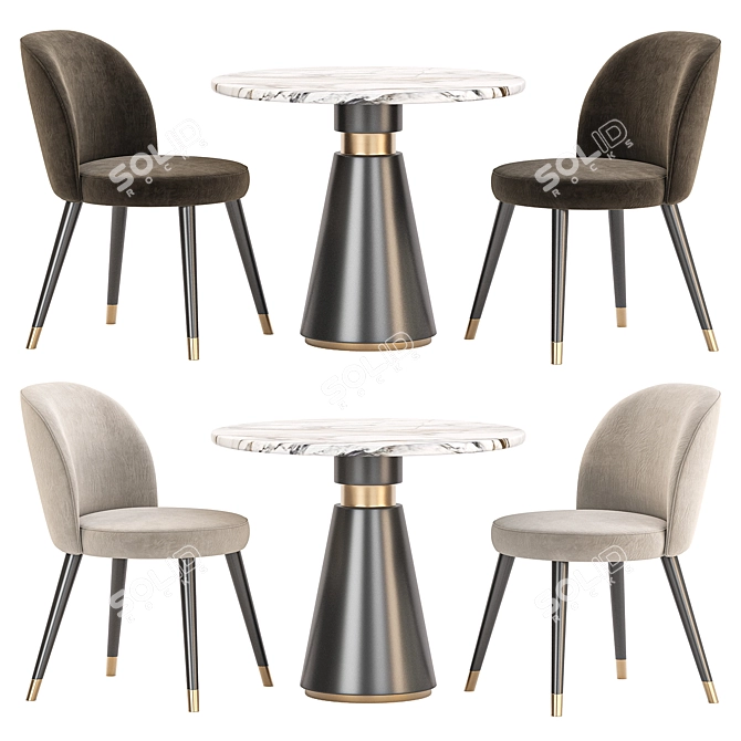 Modern Dining Set Furniture Collection 3D model image 3