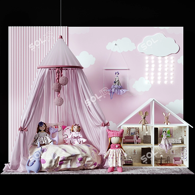 3D Childroom Decor Set 3D model image 1