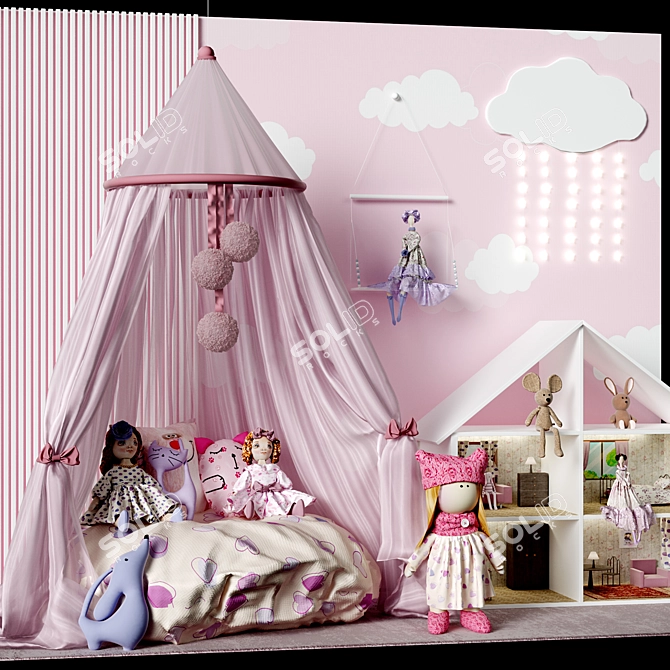 3D Childroom Decor Set 3D model image 2