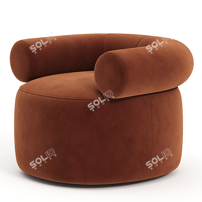 Plush Comfort Armchair 3D Model 3D model image 3