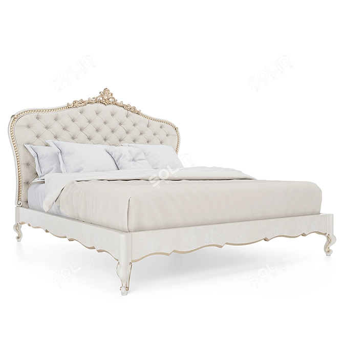 Handcrafted Baroque Bed Nika 3D model image 2