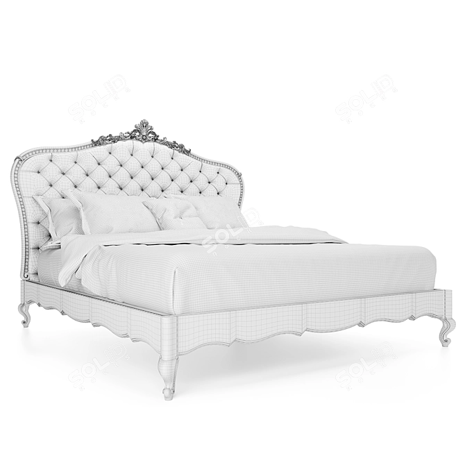 Handcrafted Baroque Bed Nika 3D model image 3