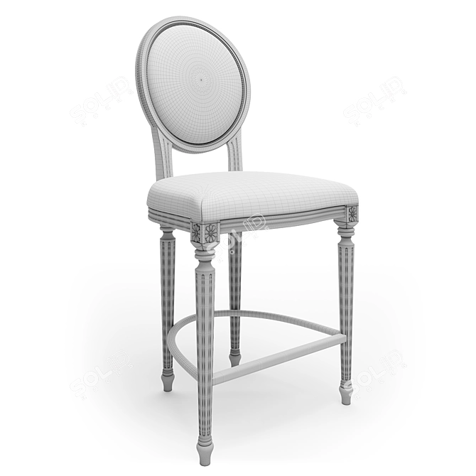 Handcrafted Bar Stool Milano 3D model image 3