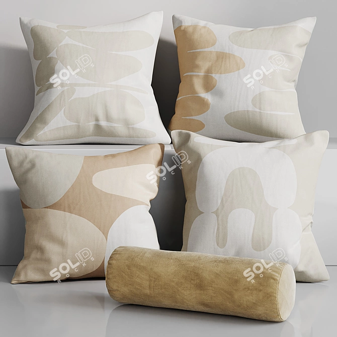 Ebb+Flow Inspired Pillow Set 3D model image 2