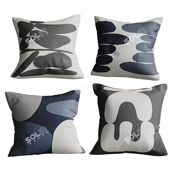 Ebb+Flow Inspired Pillow Set 3D model image 6