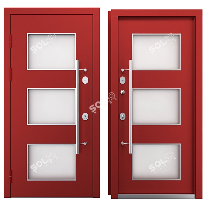 Premium Aluminum Entry Door Nova_027 3D model image 3