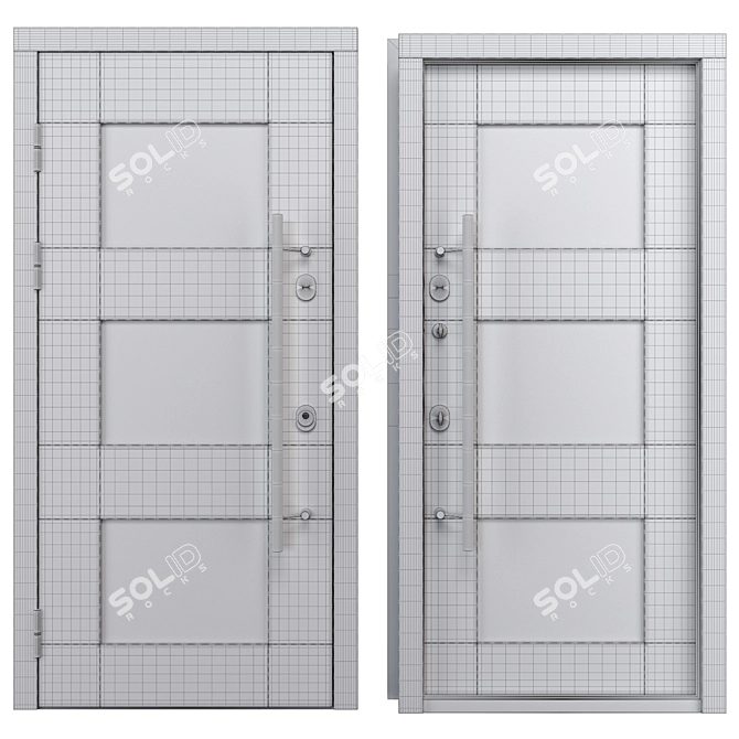 Premium Aluminum Entry Door Nova_027 3D model image 4