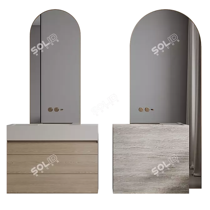 Modern Hare Bathroom Furniture 3D model image 3