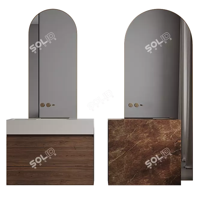 Modern Hare Bathroom Furniture 3D model image 9