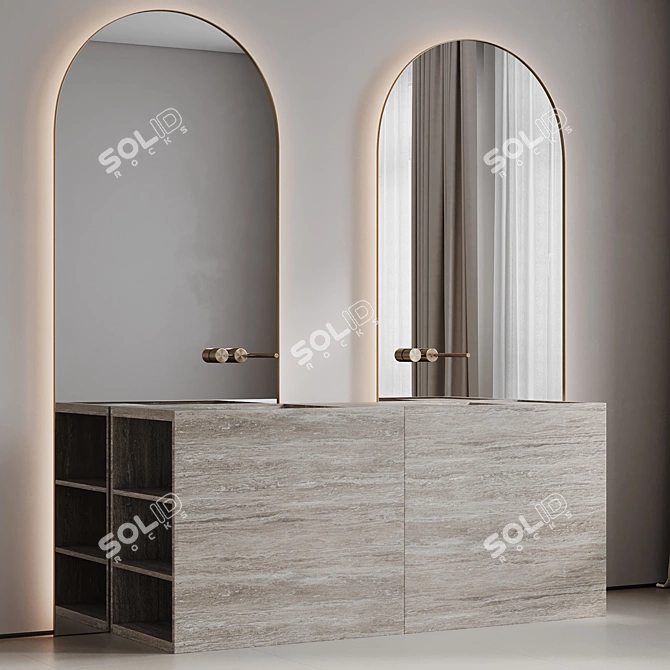 Modern Hare Bathroom Furniture 3D model image 13