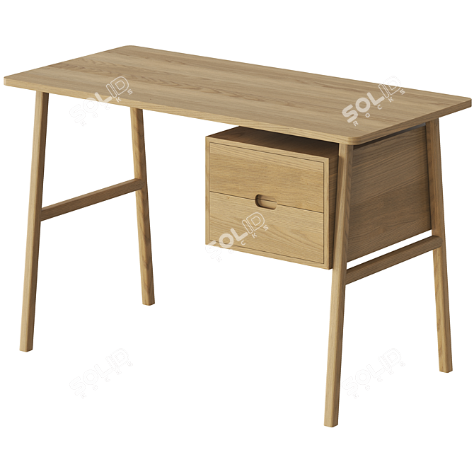 Modern Architect Desk in Natural 3D model image 1