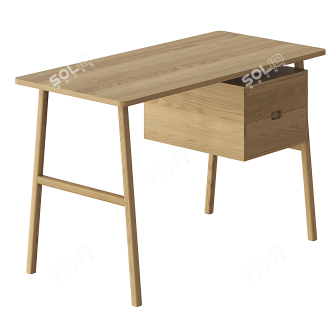 Modern Architect Desk in Natural 3D model image 2