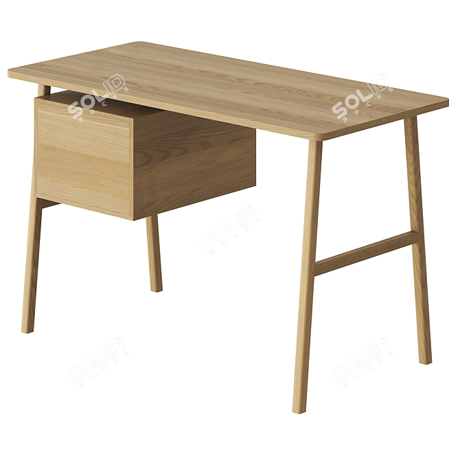 Modern Architect Desk in Natural 3D model image 3