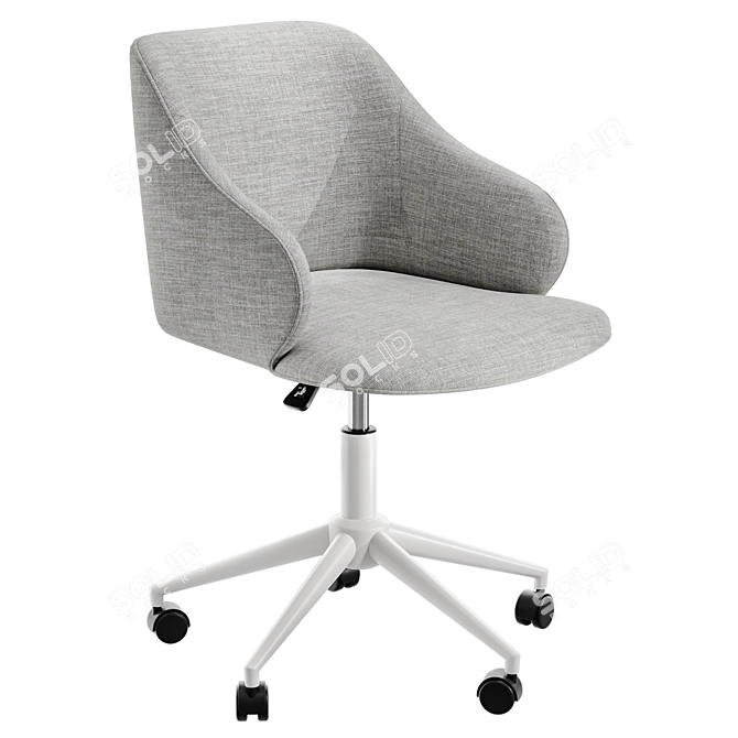 Ergonomic Grey Desk Chair 3D model image 1