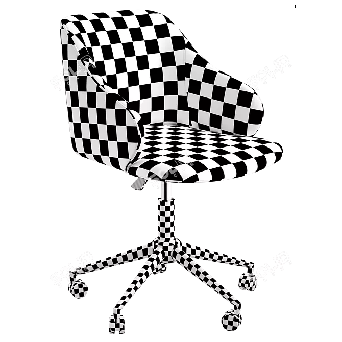 Ergonomic Grey Desk Chair 3D model image 3